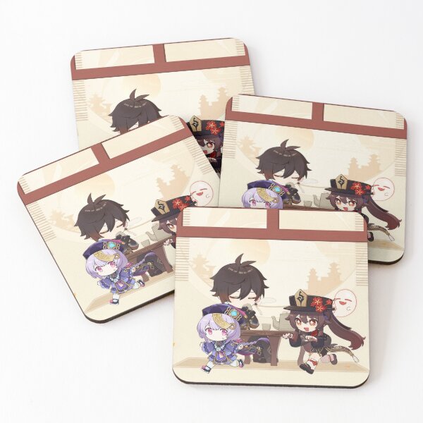 Item preview, Zhongli, Qiqi and Hu Tao - Genshin Impact designed and sold by Aka-Hanako.