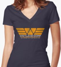 WEYLAND CORP - Building Better Worlds Women's Fitted V-Neck T-Shirt