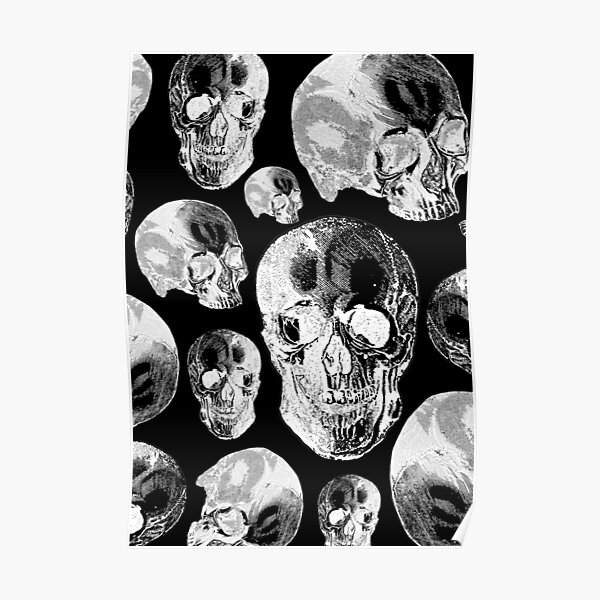 Group Of Human Skulls Vintage Illustration Line Drawing Poster For Sale By Trulyepoque Redbubble 0693