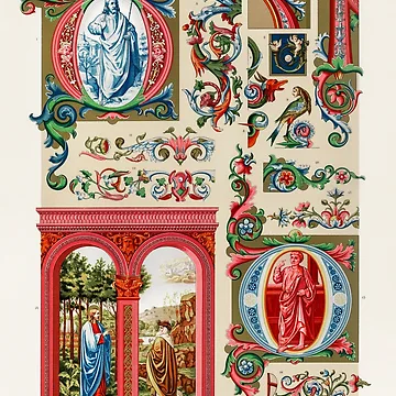Artwork thumbnail, Albert Racinet - Vintage Renaissance Pattern by FrostMintStudio