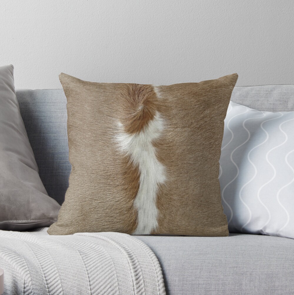 A Patch Of Cowhide Throw Pillow By Visionzone Redbubble