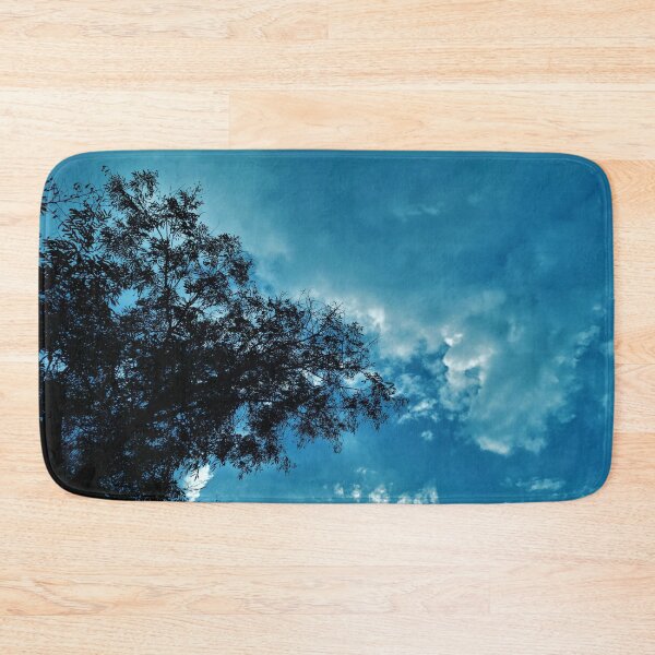 Item preview, A Blue Dreamy Sky with Tree Branches & Scattered Cotton Candy Clouds - Photography designed and sold by By Roqia.