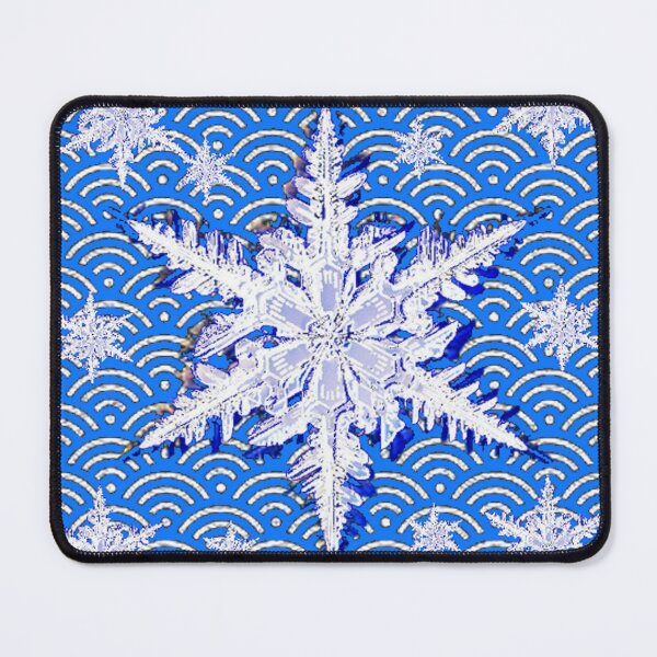Item preview, DECORATIVE SNOWFLAKES ON BLUE CLOUD PATTERN ART   designed and sold by sharlesart.