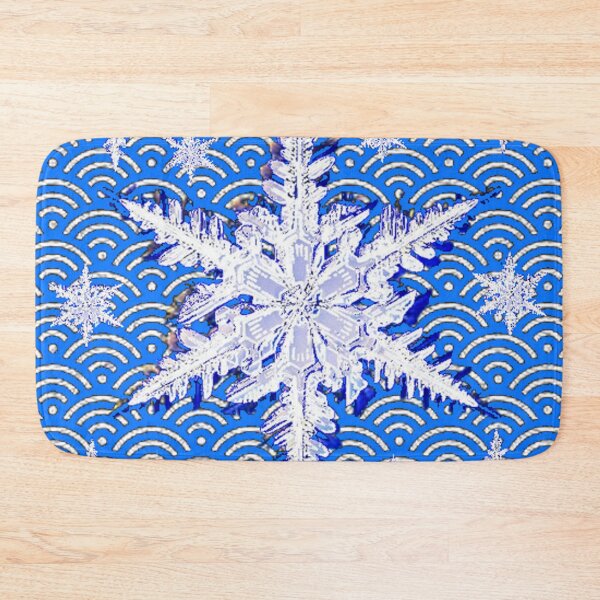 Item preview, DECORATIVE SNOWFLAKES ON BLUE CLOUD PATTERN ART   designed and sold by sharlesart.