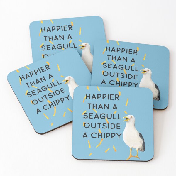 Item preview, Happier Than A Seagull Outside the Chippy (black lettering) designed and sold by flockadoodle.