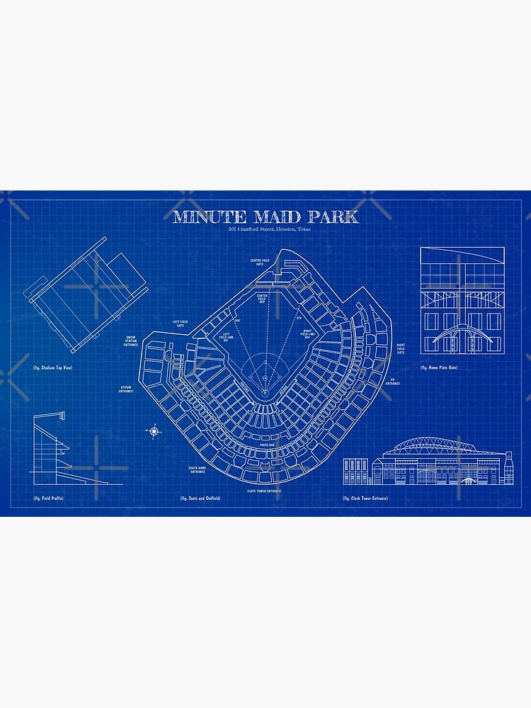 Minute Maid Park (Blueprint) Poster for Sale by BLUE GALAXY DESIGNS