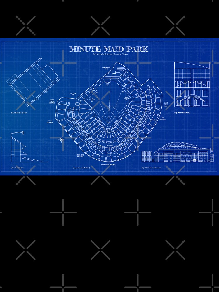 Houston Astros Minute Maid Park Stadium Ballpark Blueprint 