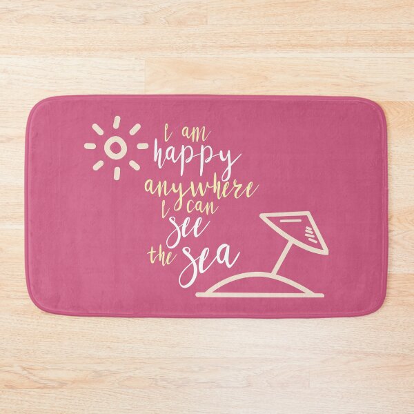 Item preview, I Am Happy Anywhere I Can See the Sea Summer Beach Quote designed and sold by DancingwithInk.
