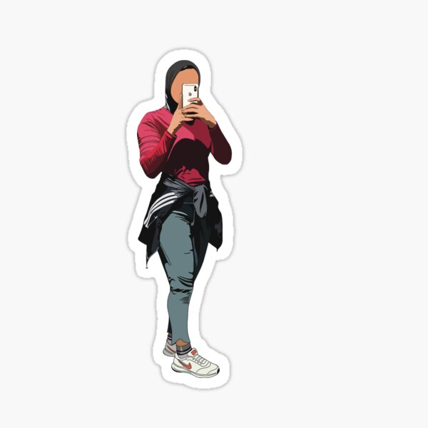 Fitness girl wearing hijab Sticker