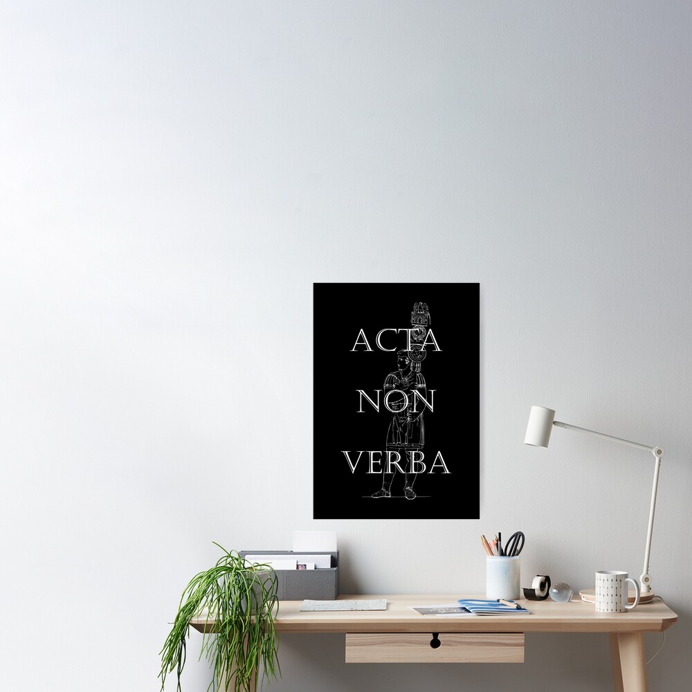 acta non verba latin phrases Art Board Print for Sale by ArtBySymone