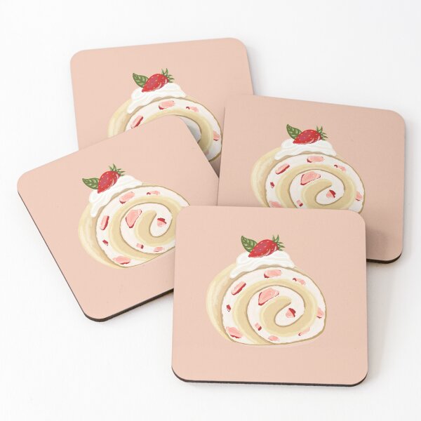 Item preview, Strawberry roll cake designed and sold by Purplepugprints.