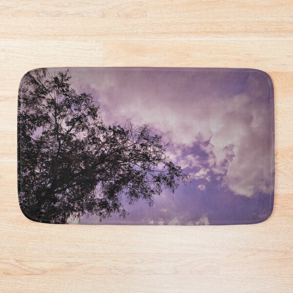 Item preview, A Purple Gradient Dreamy Sky with Tree Branches & Scattered Cotton Candy Clouds - Photography designed and sold by By Roqia.