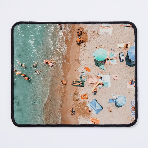 Item preview, Ocean Pastel Beach Print, Beach Waves Art Print, Aerial Summer Pastel Beach Print, Beach Photography, People Umbrellas Art Print designed and sold by radub85.