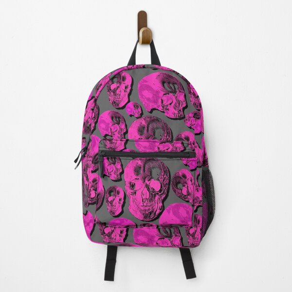 Item preview, Hot Pink Group Of Human Skulls Vintage Illustration Line Drawing designed and sold by TrulyEpoque.