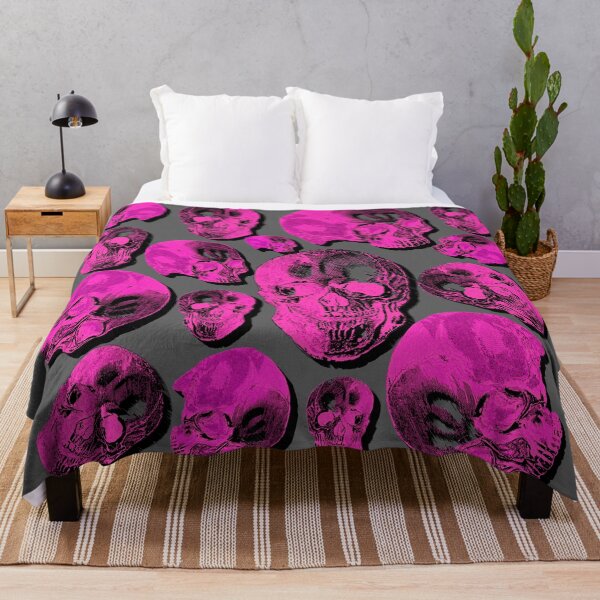 Item preview, Hot Pink Group Of Human Skulls Vintage Illustration Line Drawing designed and sold by TrulyEpoque.