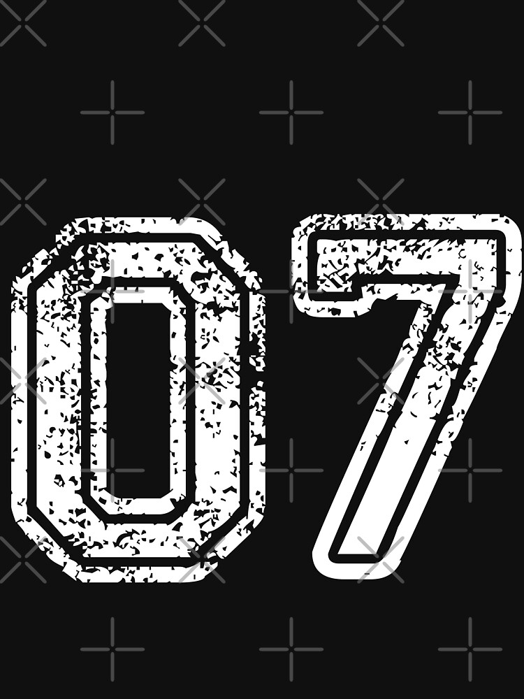  07 Sports Jersey Number T-Shirt for Fan or Player #07