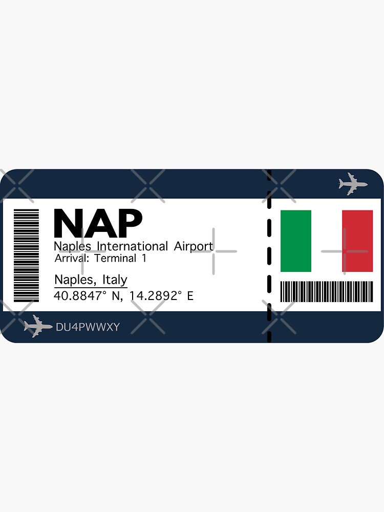 "NAP Naples International Airport Boarding Pass Ticket" Sticker for