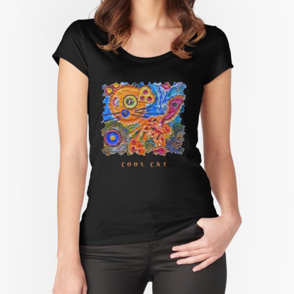 STEAMPUNK ART - COOL CAT Fitted Scoop T-Shirt