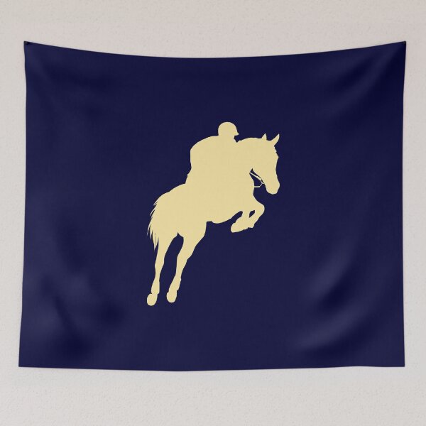 Item preview, Horse Jumping Silhouette Soft Pastel Mustard Yellow designed and sold by rewstudio.