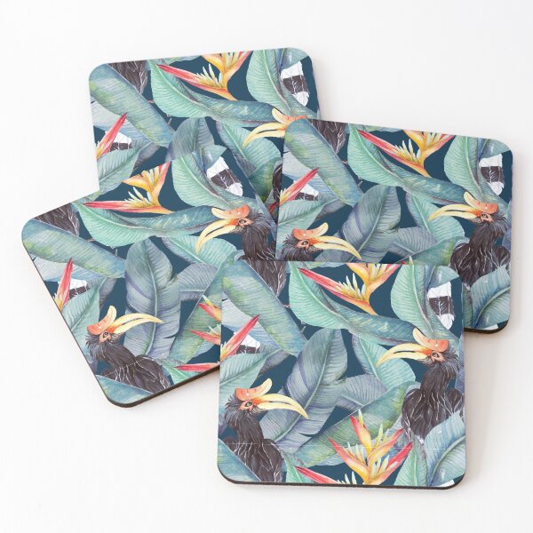 Item preview, Bird of Paradise Tropical Vibe Leafy Pattern designed and sold by urban-color.