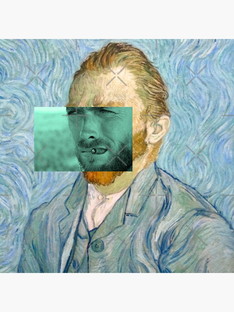 Aperçu 3 sur 3. Sticker avec l'œuvre Clint Van Gogh créée et vendue par gabrielpastor.