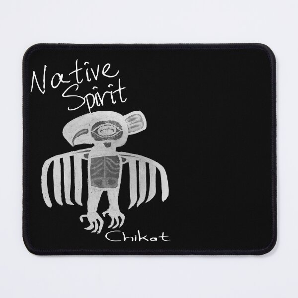 Item preview, Desk Mats Native American Raven Spirit Chikat Chauyuk White Text #2 designed and sold by Spirit-World.