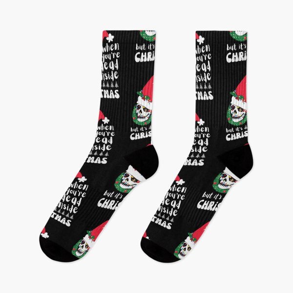 Item preview, When you're dead inside but it's Christmas - Merry Skull - Funny Merry Christmas designed and sold by For the love of Pixels.
