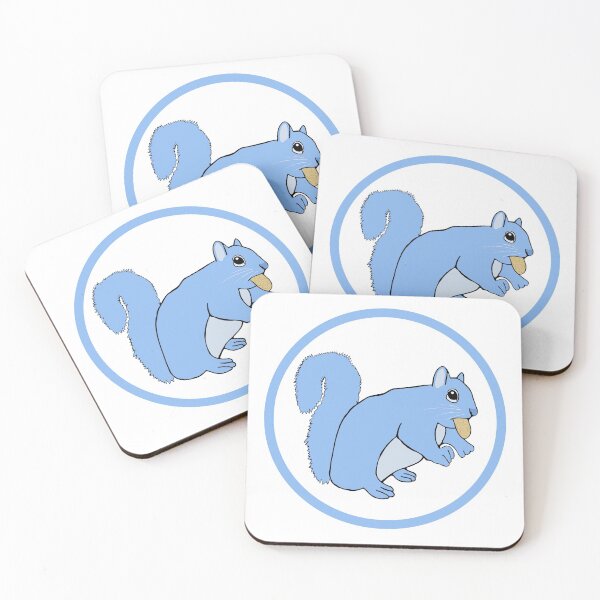 Item preview, Cute Blue Squirrel with nut round design designed and sold by Haloproductions.