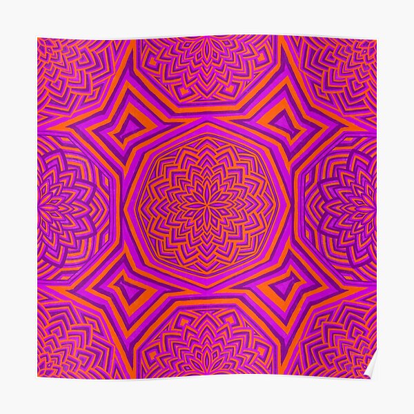 Magenta and Orange Mandalas Poster