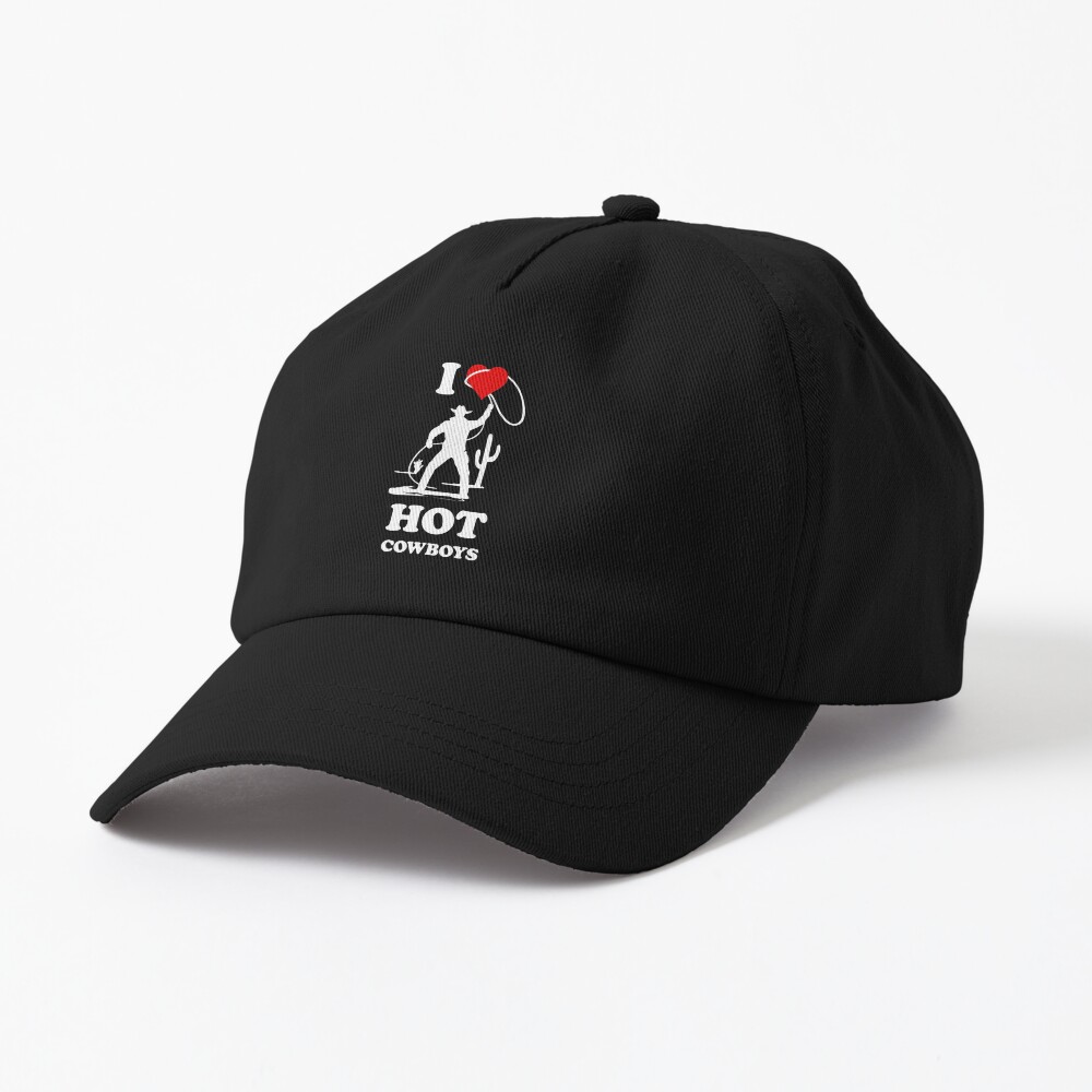 I love hot cowboys trucker hat