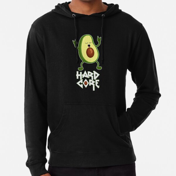 funny avocado Hard Core Pun Death Metal Vegan Festival Metalcore Lightweight Hoodie