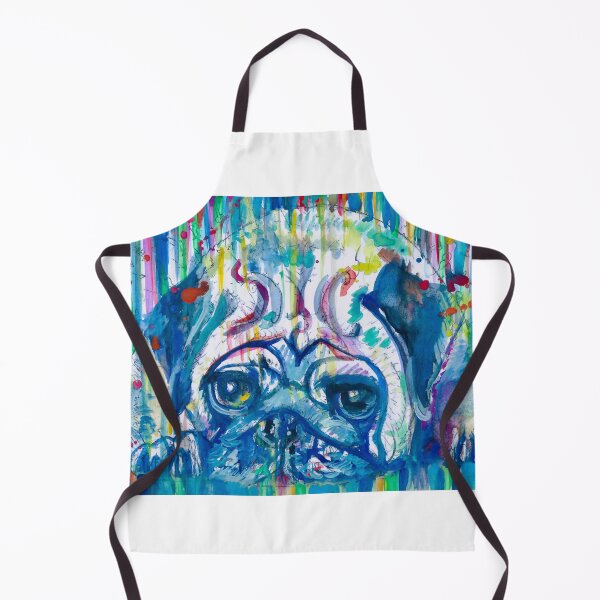Item preview, PUG RESTING ON THE FLOOR - watercolor portrait designed and sold by lautir.