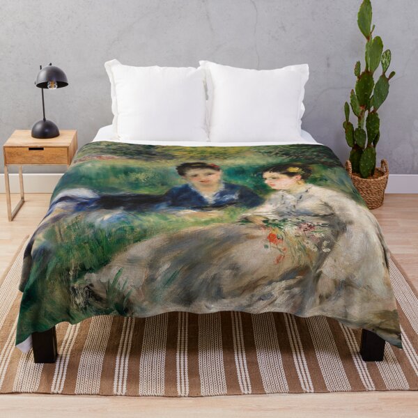 Item preview, Impressionist Painting On the Grass (Jeunes femmes assises dans l'herbe) (1873) by Pierre-Auguste Renoir designed and sold by Designedbysm.