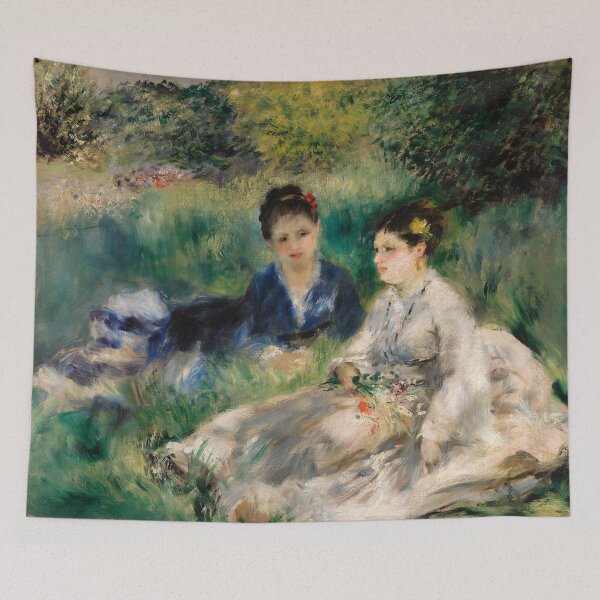 Item preview, Impressionist Painting On the Grass (Jeunes femmes assises dans l'herbe) (1873) by Pierre-Auguste Renoir designed and sold by Designedbysm.