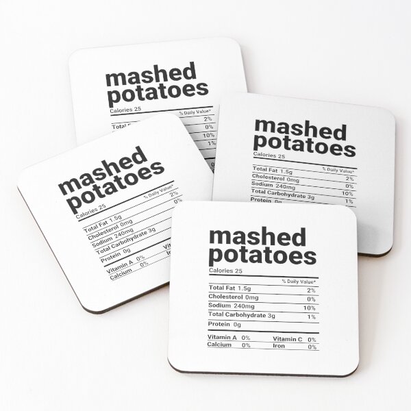 Item preview, Mashed Potatoes Nutrition Facts Funny Thanksgiving Food designed and sold by Delores Kinder.