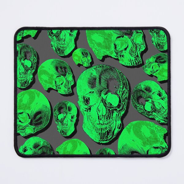 Item preview, Green Group Of Human Skulls Vintage Illustration Line Drawing designed and sold by TrulyEpoque.
