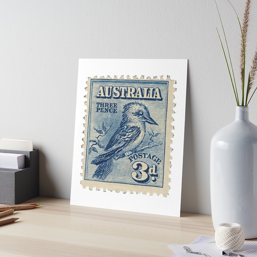 Australia Three Pence Blue Postage Stamp | Art Board Print