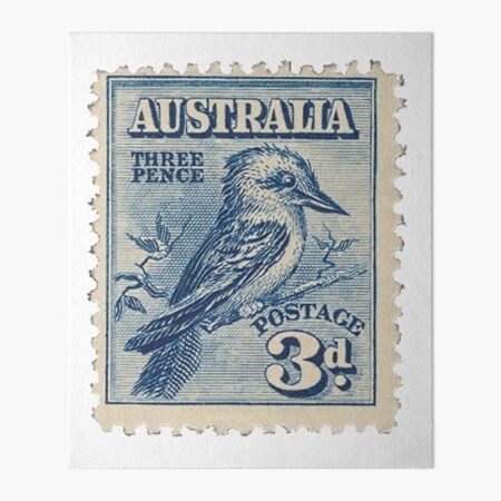 Australia Three Pence Blue Postage Stamp Art Board Print for Sale by  red-amber65