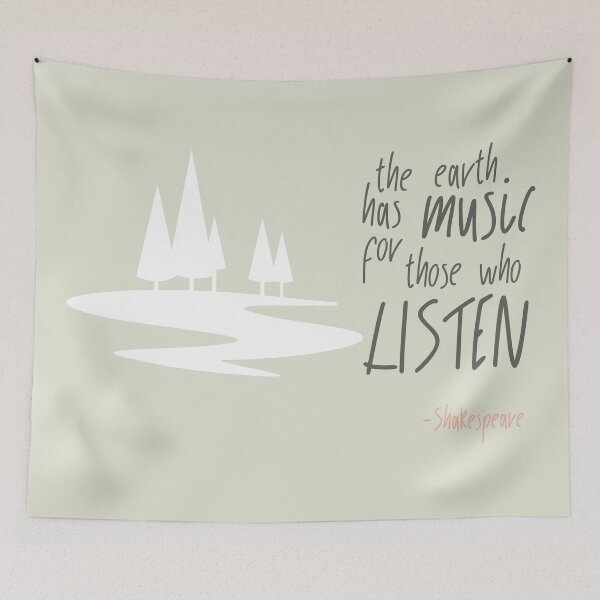 Item preview, The Earth Has Music for Those Who Listen Shakespeare Quote designed and sold by DancingwithInk.