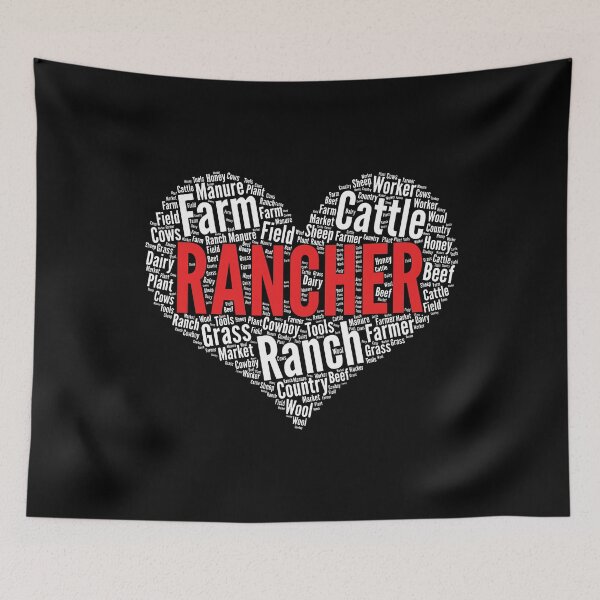 Item preview, Rancher Heart Shape Word Cloud Ranch graphic designed and sold by theodoros20.