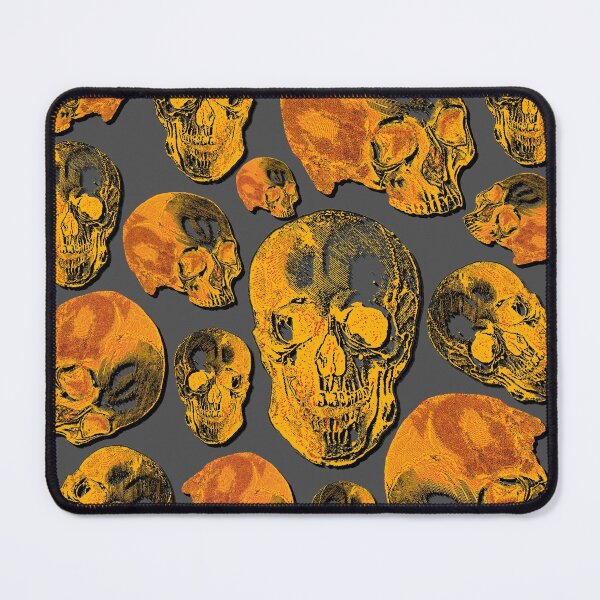 Item preview, Orange Group Of Human Skulls Vintage Illustration Line Drawing designed and sold by TrulyEpoque.