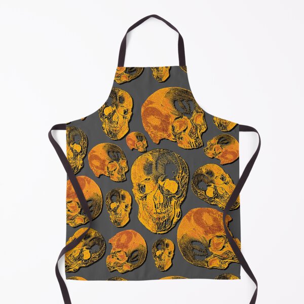 Item preview, Orange Group Of Human Skulls Vintage Illustration Line Drawing designed and sold by TrulyEpoque.