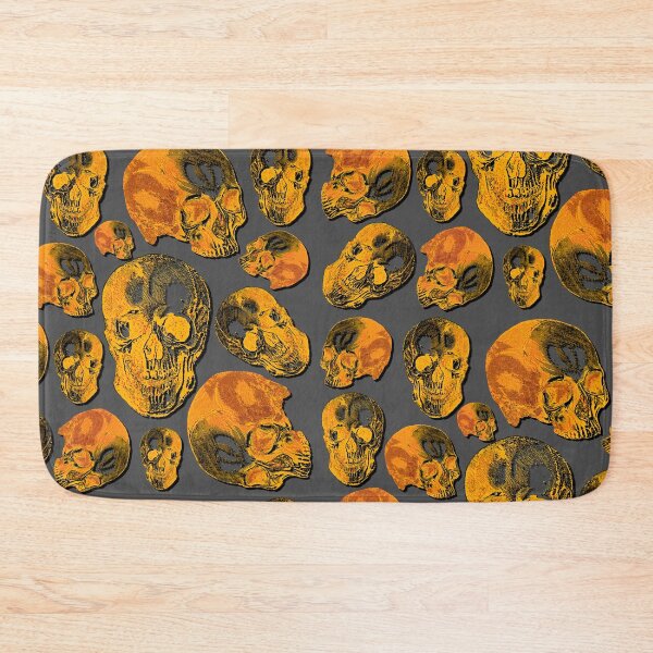 Item preview, Orange Group Of Human Skulls Vintage Illustration Line Drawing designed and sold by TrulyEpoque.