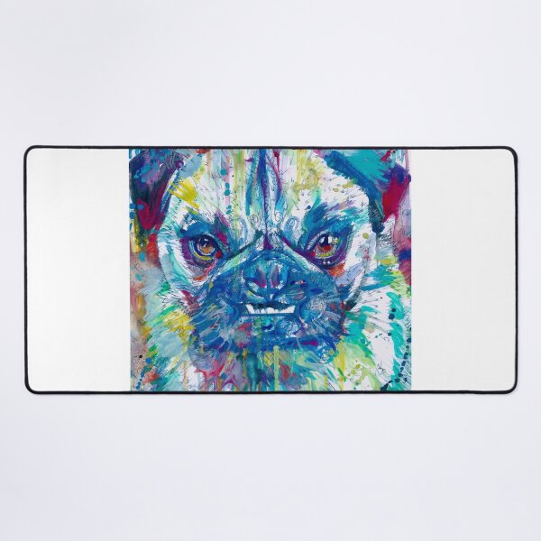 Item preview, ANGRY PUG watercolor portrait designed and sold by lautir.