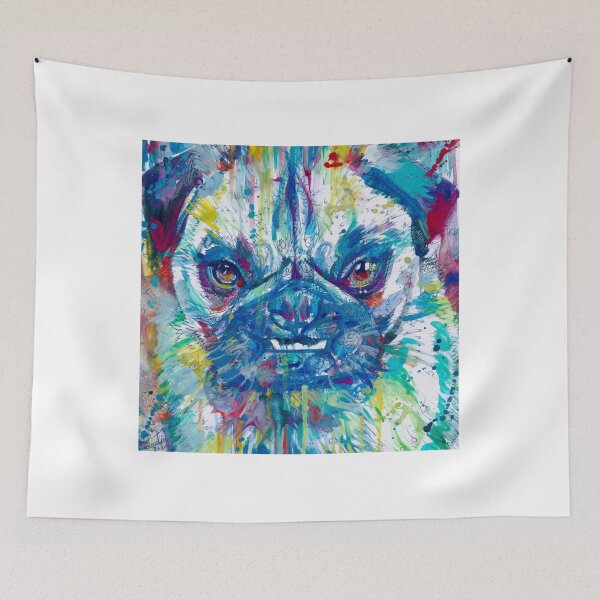 Item preview, ANGRY PUG watercolor portrait designed and sold by lautir.