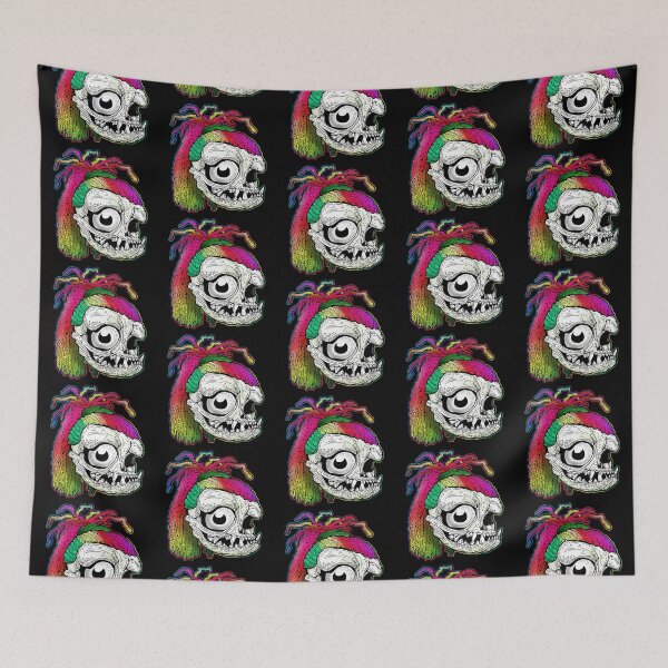 Item preview, Rainbow Dreadlock Funky Skull Skeleton designed and sold by iduzarts.