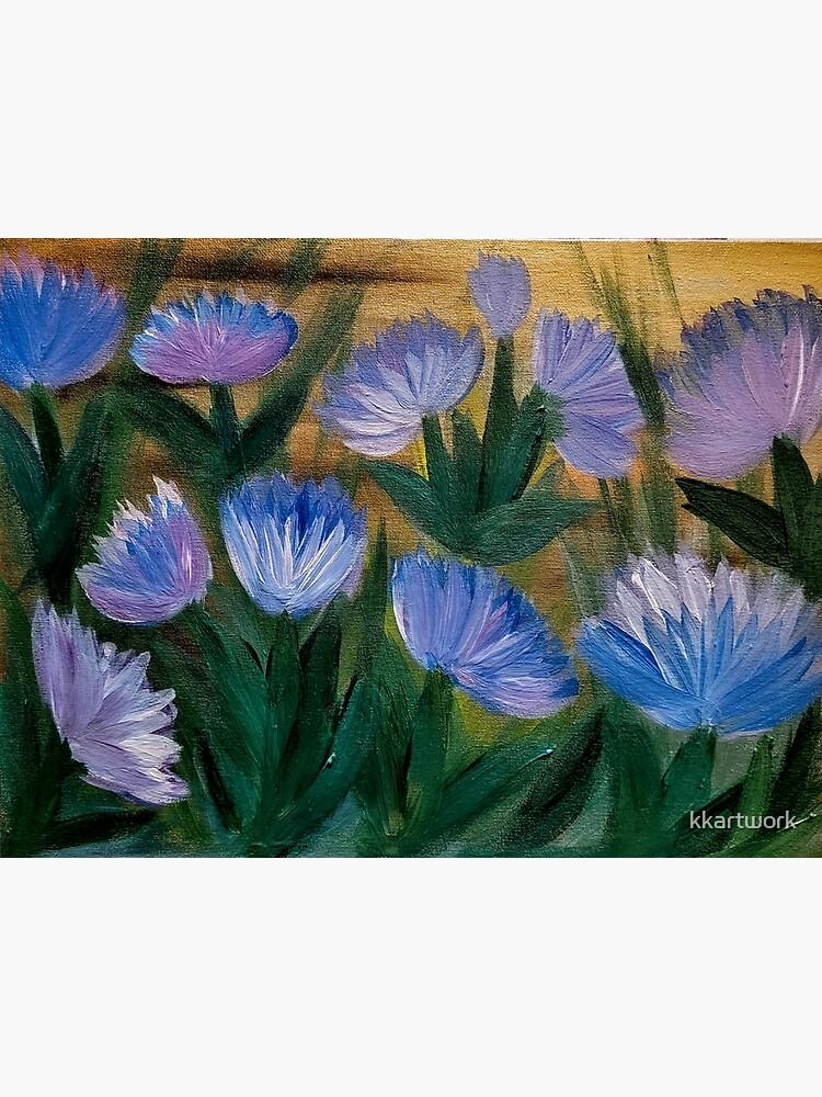 Some abstract wildflowers in purple and blue with tall grass by kkartwork