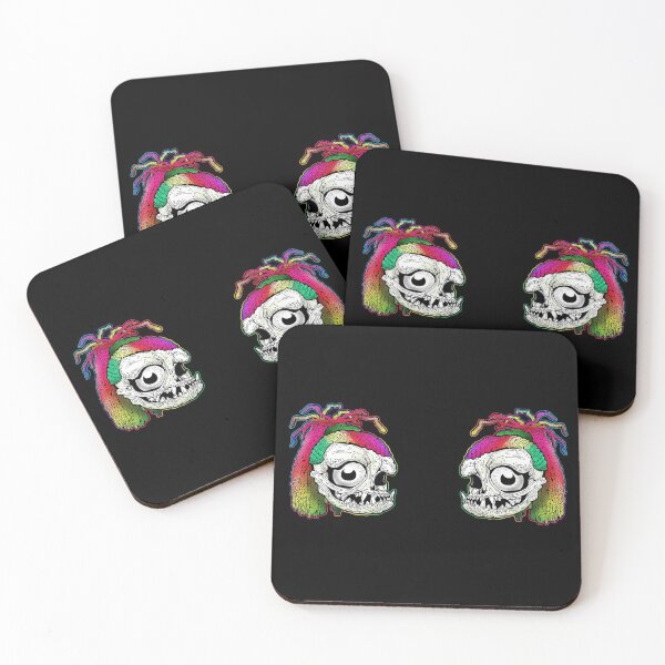 Item preview, Rainbow Dreadlock Funky Skull Skeleton designed and sold by iduzarts.