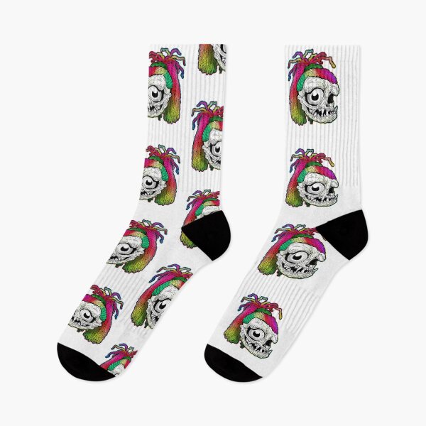 Item preview, Rainbow Dreadlock Funky Skull Skeleton designed and sold by iduzarts.