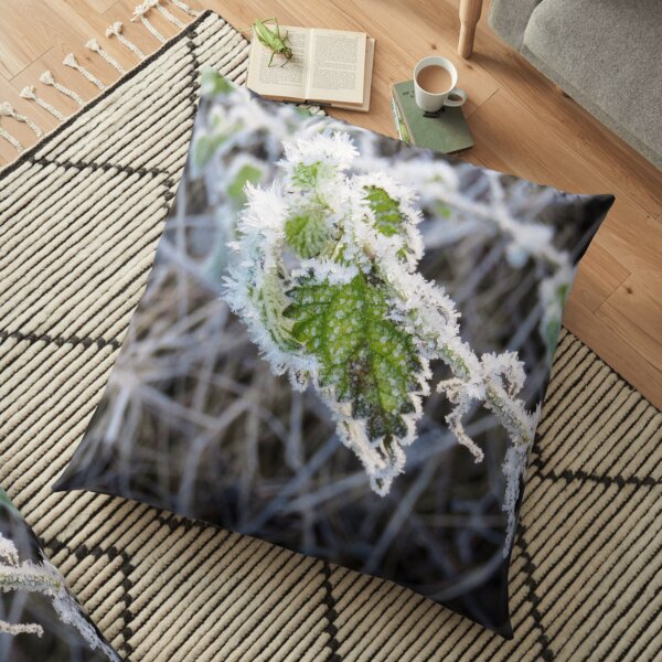 crystal growth on leaves 3-english countryside Floor Pillow